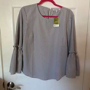 Kontrol black & white striped top NWT